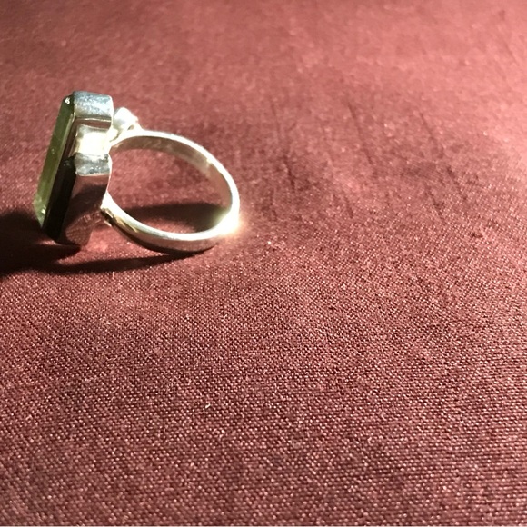 Sterling Silver Jade & Green Tourmaline Ring Size 7 - Picture 12 of 15